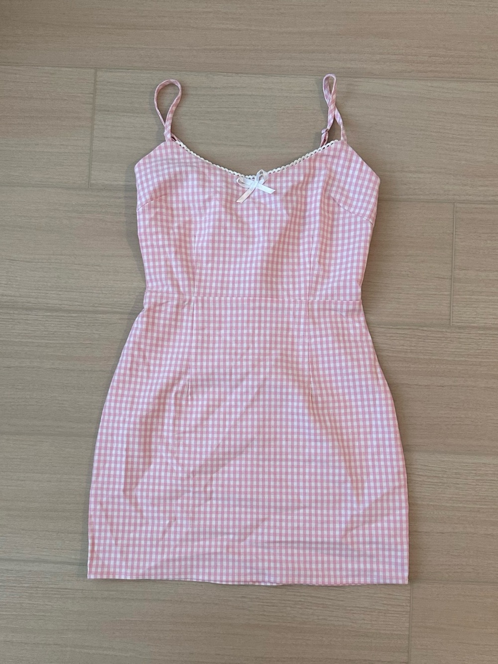 Urban Outfitters Pink & White Gingham Mini Dress